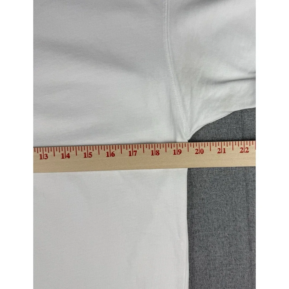 Nike NBA Mens Small White Graphic T Shirt Orange Swoosh Logo Tee Embroidered